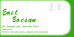 emil bocsan business card